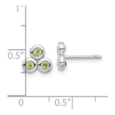 Sterling Silver Peridot Stud Earrings – view 4