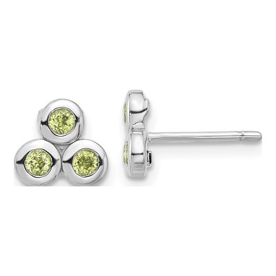 Sterling Silver Peridot Stud Earrings