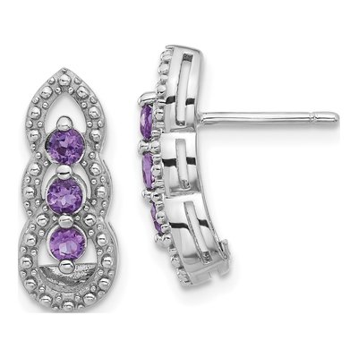Sterling Silver Amethyst Dangle Earrings
