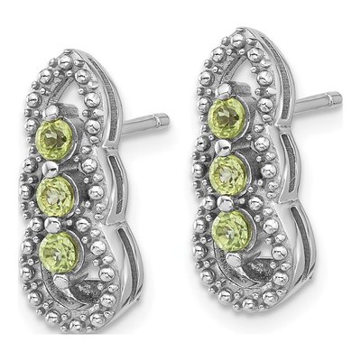 Sterling Silver Peridot Dangle Earrings – view 2