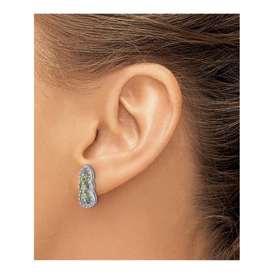 Sterling Silver Peridot Dangle Earrings – view 3