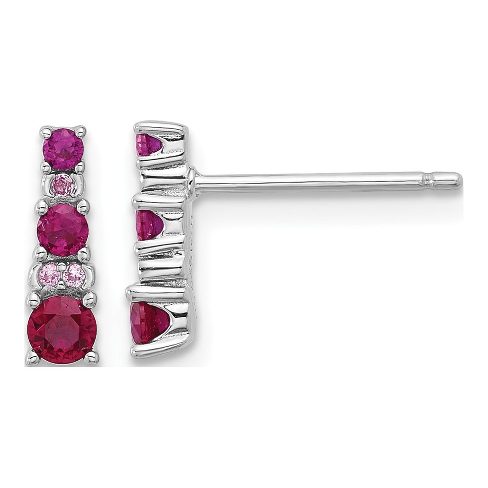 Sterling Silver Lab-Created Ruby & Lab-Created Sapphire Dangle Earrings