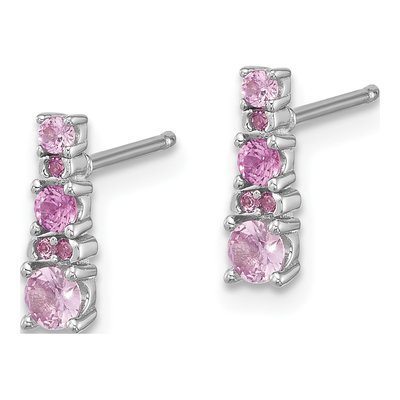 Sterling Silver Lab-Created Sapphire Dangle Earrings – view 3