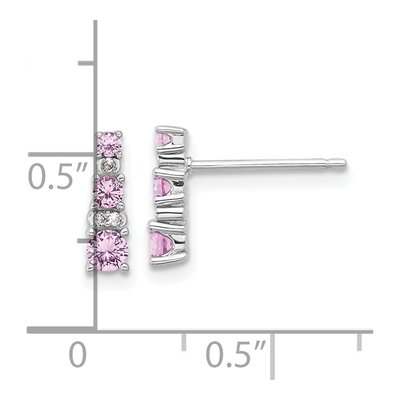 Sterling Silver Lab-Created Sapphire Dangle Earrings – view 5