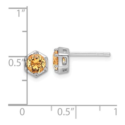 Sterling Silver Citrine Stud Earrings – view 5