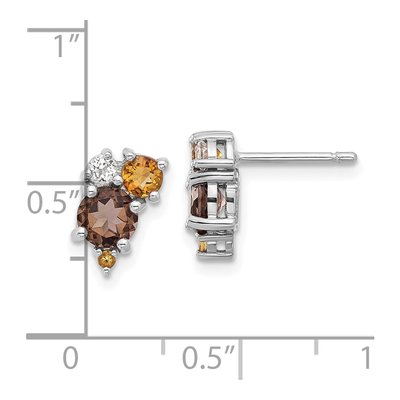 Sterling Silver Smoky Quartz & Citrine Earrings – view 4