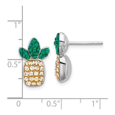 Sterling Silver Crystal Pineapple Stud Earrings – view 4