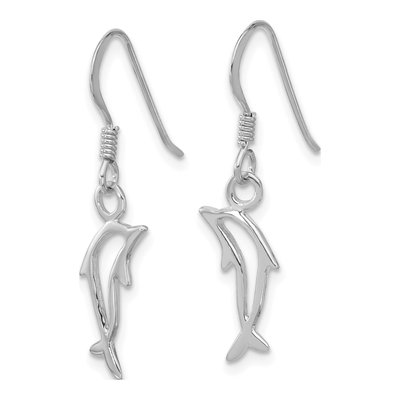 Sterling Silver Dolphin Dangle Earrings – view 2