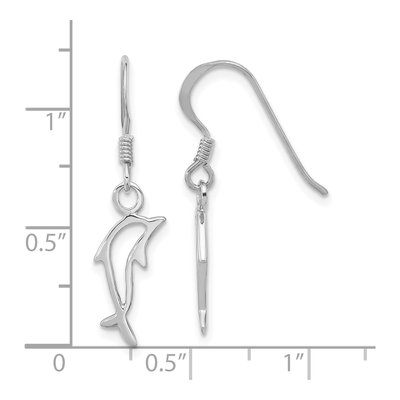 Sterling Silver Dolphin Dangle Earrings – view 4