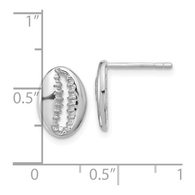 Sterling Silver Cowrie Shell Stud Earrings – view 4