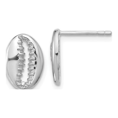 Sterling Silver Cowrie Shell Stud Earrings