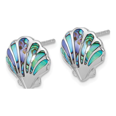 Sterling Silver Abalone Shell Stud Earrings – view 2
