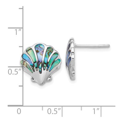 Sterling Silver Abalone Shell Stud Earrings – view 4