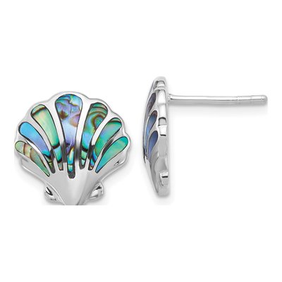 Sterling Silver Abalone Shell Stud Earrings