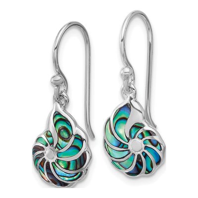 Sterling Silver Abalone Shell Dangle Earrings – view 2