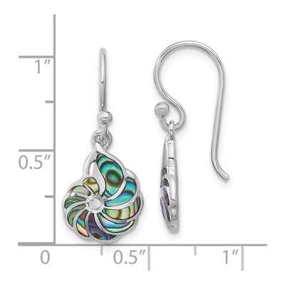 Sterling Silver Abalone Shell Dangle Earrings – view 4