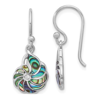 Sterling Silver Abalone Shell Dangle Earrings