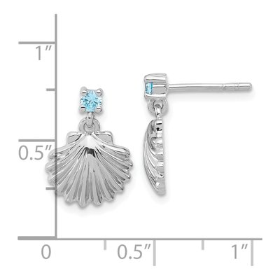 Sterling Silver CZ Shell Stud Earrings – view 4