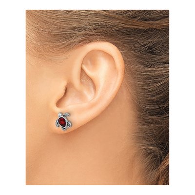 Sterling Silver Crystal Turtle Stud Earrings – view 3