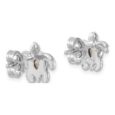 Sterling Silver Crystal Turtle Stud Earrings – view 4