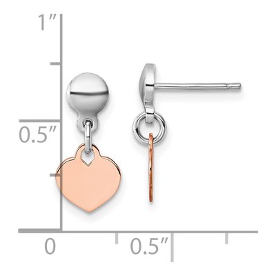 Sterling Silver Heart Disc Dangle Earrings – view 4