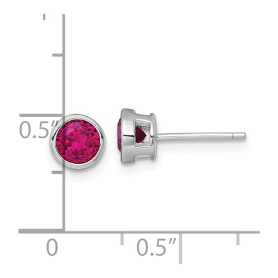 Sterling Silver Round CZ Bezel Stud Earrings – view 4