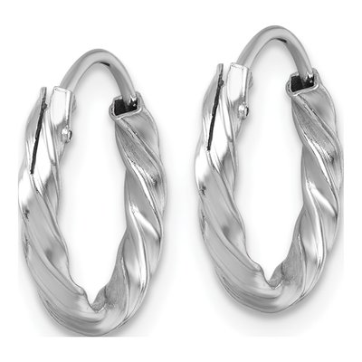 Sterling Silver 16mm Twisted Endless Hoop Earrings – view 3