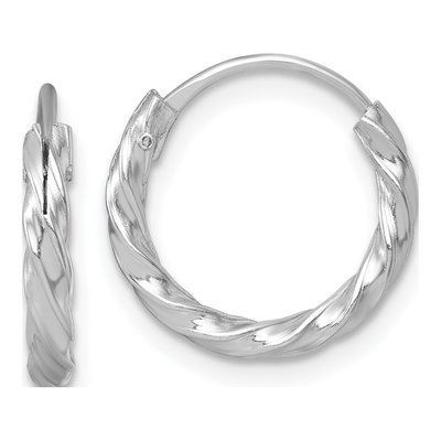Sterling Silver 16mm Twisted Endless Hoop Earrings