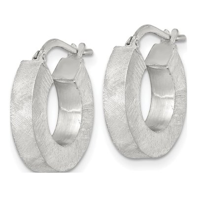 Sterling Silver 20mm Square Tube Hoop Earrings – view 3
