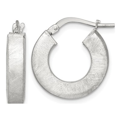 Sterling Silver 20mm Square Tube Hoop Earrings