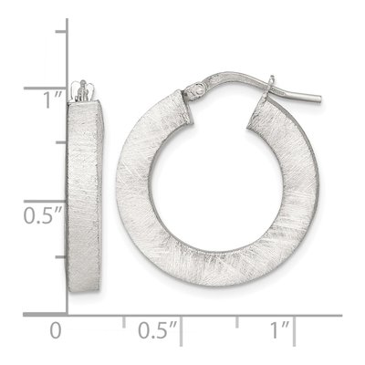 Sterling Silver 25mm Square Tube Hoop Earrings – view 4
