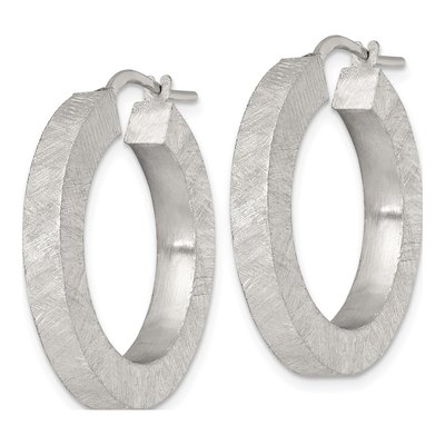 Sterling Silver 30mm Square Tube Hoop Earrings – view 3