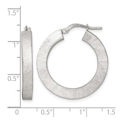 Sterling Silver 30mm Square Tube Hoop Earrings – view 4