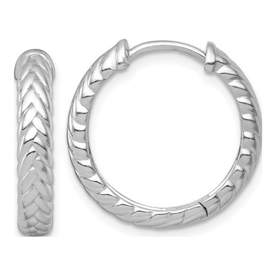 Sterling Silver 20mm Braided Huggie Hoop Earrings