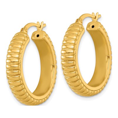 Gold-Plated Sterling Silver 26mm Hollow Hoop Earrings – view 3