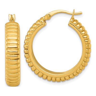 Gold-Plated Sterling Silver 26mm Hollow Hoop Earrings