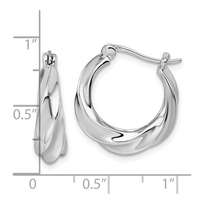 Sterling Silver 19mm Twisted Hoop Earrings – view 4