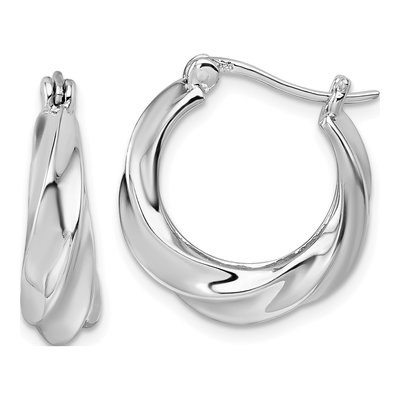 Sterling Silver 19mm Twisted Hoop Earrings