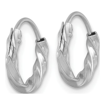 Sterling Silver 13mm Twisted Endless Huggie Hoop Earrings – view 3