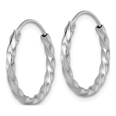 Sterling Silver 20mm Twisted Endless Hoop Earrings – view 3