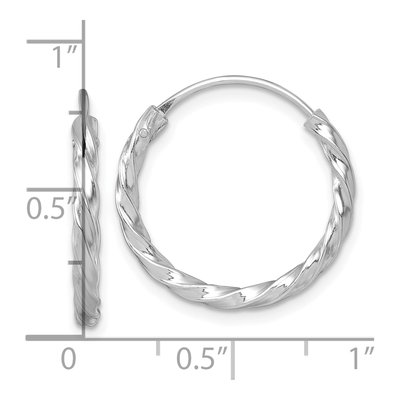 Sterling Silver 20mm Twisted Endless Hoop Earrings – view 4