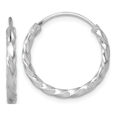 Sterling Silver 20mm Twisted Endless Hoop Earrings