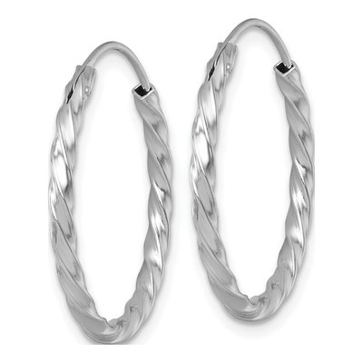 Sterling Silver 26mm Twisted Endless Hoop Earrings – view 3
