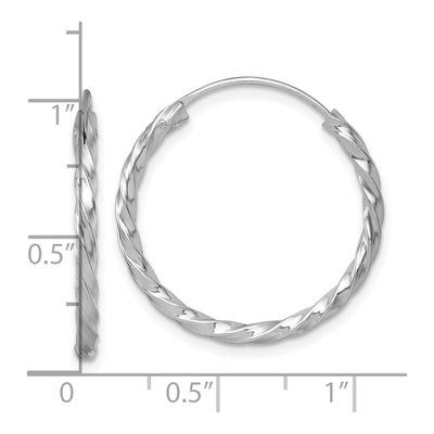 Sterling Silver 26mm Twisted Endless Hoop Earrings – view 4