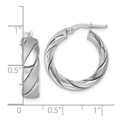 Sterling Silver 23mm Twisted Tube Hoop Earrings – view 4