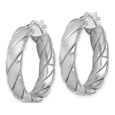 Sterling Silver 28mm Tube Hoop Earrings – view 3