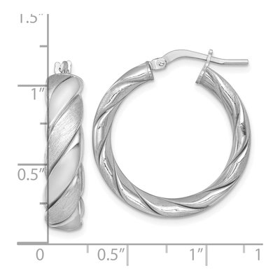Sterling Silver 28mm Tube Hoop Earrings – view 4