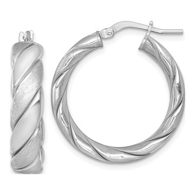 Sterling Silver 28mm Tube Hoop Earrings