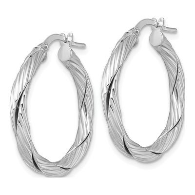 Sterling Silver 27mm Twisted Hoop Earrings – view 3