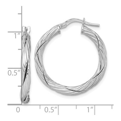 Sterling Silver 27mm Twisted Hoop Earrings – view 4